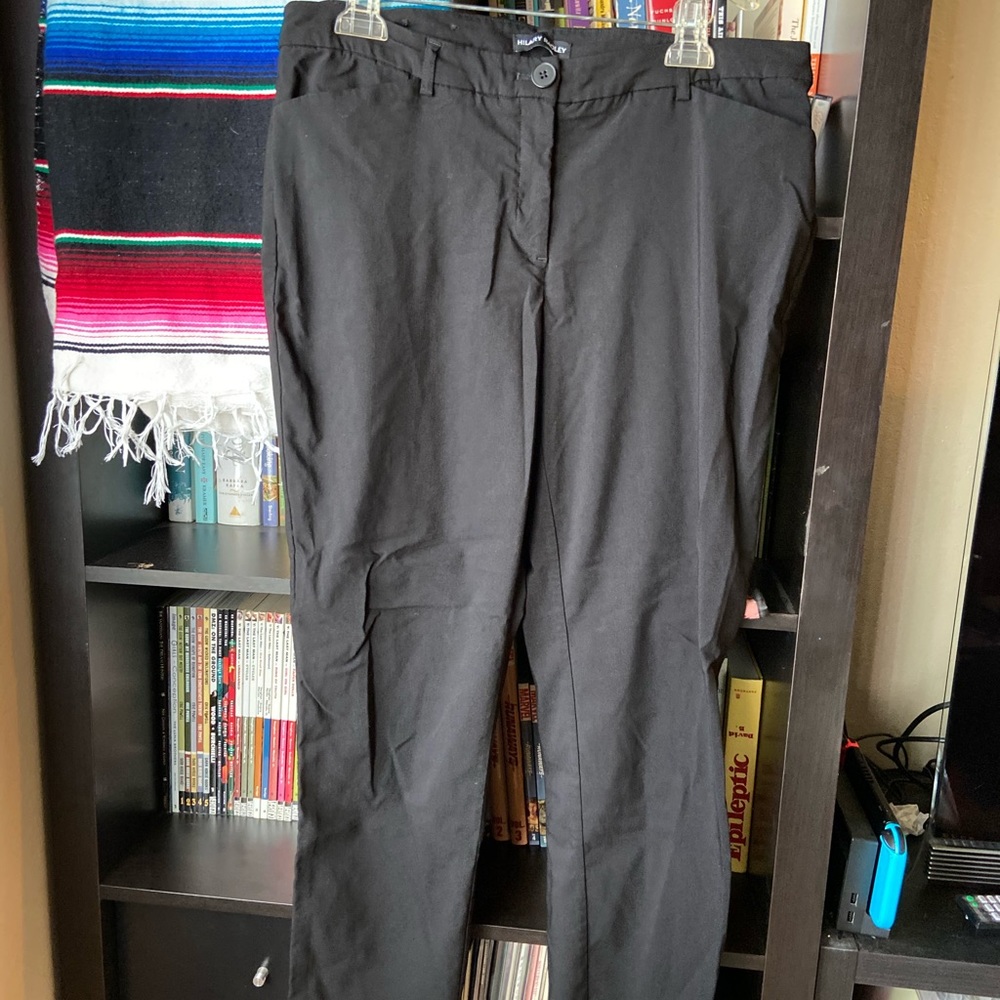Hilary Radley Black Stretch Straight Casual Pants